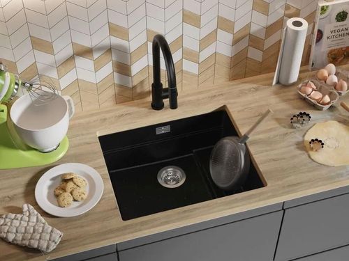 cumpără Chiuvetă bucătărie Primagran Prague 60 Step Level Undermount Black metallic + accesorii 470x560 MPSKM#P în Chișinău 