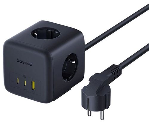 купить Фильтр электрический Baseus E00082100123-00 3AC+1*USB-A+1*Type-C 1,5M, EnerFill FA11, Cosmic Black в Кишинёве 