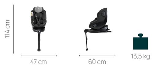 купить Автокресло Chicco 8711433 One Seat I-Size, Posh Black (rotativ), 40-105cm в Кишинёве 