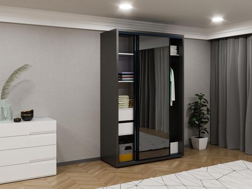 купить Шкаф Bayro Parma Graphite 1400x2250x600 антрацит, купе в Кишинёве 