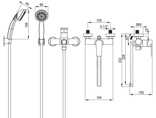 купить Смеситель для ванны Deante BUT_057M в Кишинёве 
