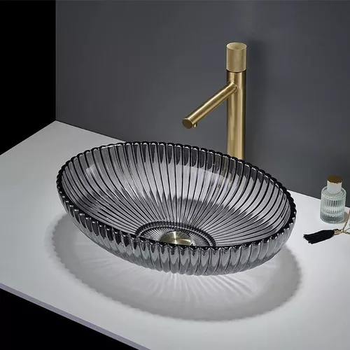 cumpără Lavoar SanDonna ST-GL49A din sticla pe blat scoica Gri în Chișinău 