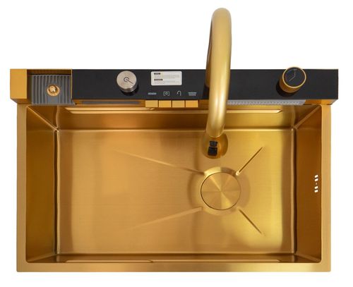 cumpără Chiuvetă bucătărie cu bateria SanDonna HD7550 Auriu robinet cascadă reglabil în Chișinău 