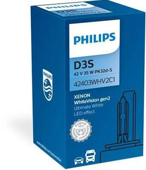 купить Автомобильная лампа Philips D3S WhiteVision gen2 5000K 42V 35W PK32d-5 (42403WHV2C1) в Кишинёве 