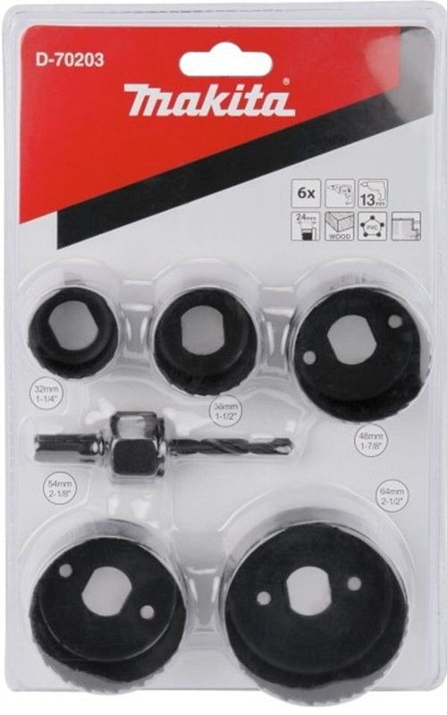 cumpără Set de tubulare, bite, duze Makita D-70203 Set 5 carote + adaptor lemn/gips 32-64mm în Chișinău 