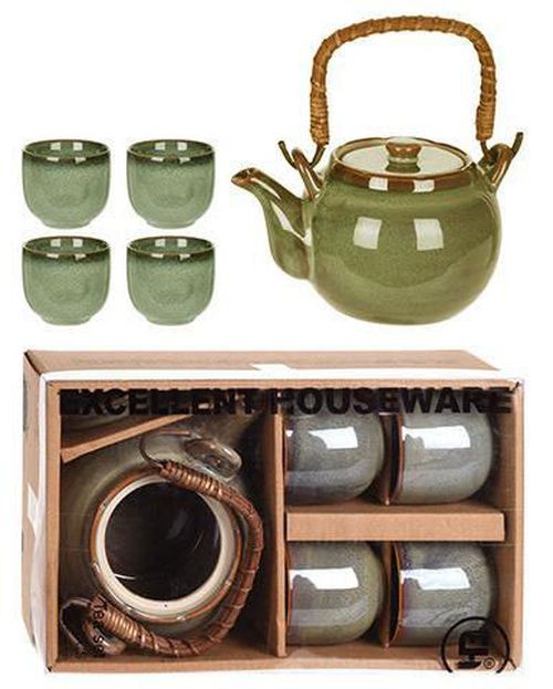 купить Набор посуды Promstore 47400 Набор чайный керамика: заварник 700ml, чашки 4шт 90ml в Кишинёве 