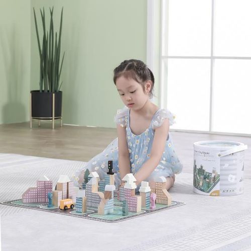 купить Конструктор Viga 44040 Set de construcție din lemn Orașul, 56 elem. в Кишинёве 