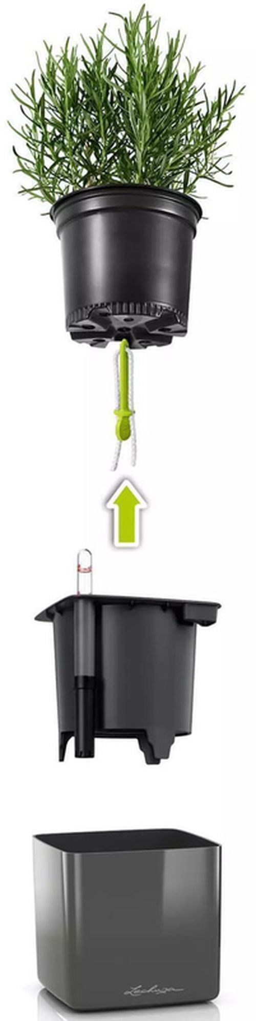 cumpără Ghiveci pentru flori Lechuza Cube Glossy 16, White în Chișinău 