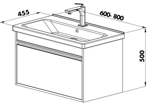 cumpără Dulap pentru lavoar Martat Teos 80cm (white) (11879) în Chișinău 
