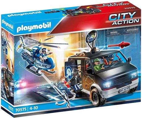 купить Конструктор Playmobil PM70575 Helicopter Pursuit with Runaway Van в Кишинёве 