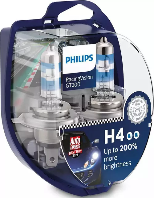 купить Автомобильная лампа Philips H4 RacingVision GT200 +200% 12V 60/55W P43t-38 (12342RGTS2) в Кишинёве 