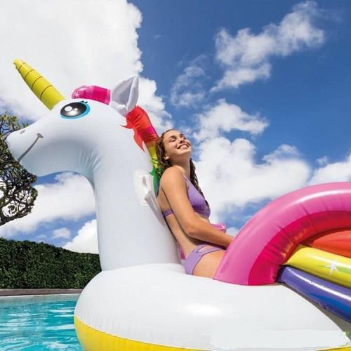 cumpără Accesoriu pentru piscină Intex 57561 pluta gonflabila UNICORN cu minere 198x140x97cm în Chișinău 