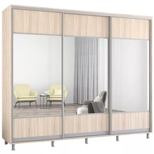 купить Шкаф Mobildor-Lux Aron uși glisante din PAL cu oglindă orizontal (260x60x230H cm) Sonoma в Кишинёве 