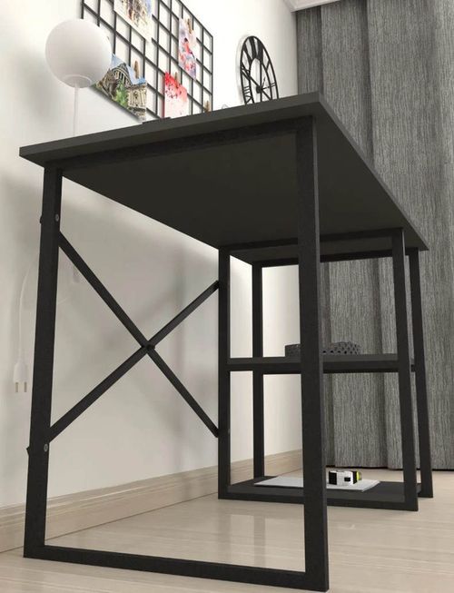 купить Офисный стол Nex Home 2 отделения, металл 120x60 см, Антрацит (20-02-08) в Кишинёве 