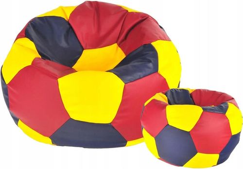 купить Кресло-мешок BeanBag BM6023, Mяч из экокожи Ares, L, желтый, черный, красный в Кишинёве 