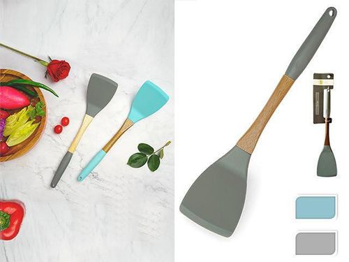 cumpără Spatulă bucătărie Promstore 19934 James.F 33cm, дерево, силикон голубой, серый în Chișinău 