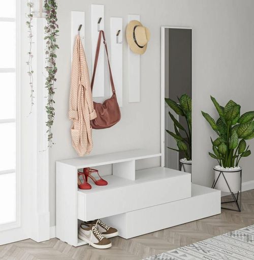 cumpără Mobilă pentru antreu Trendy Ramda Alb, 137x54x35cm (GTR001335) în Chișinău 