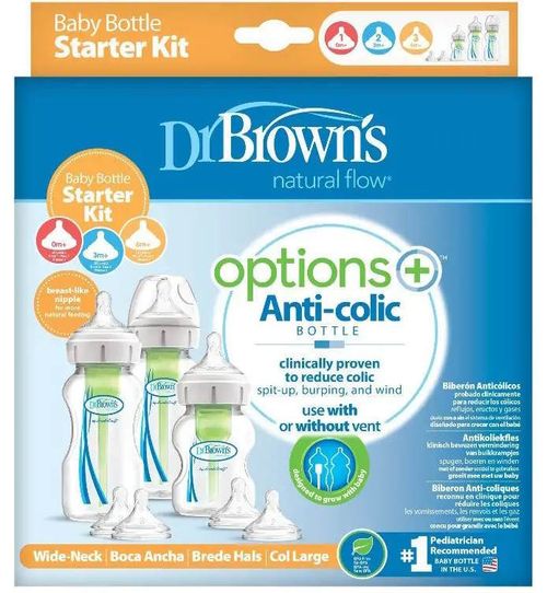 cumpără Cană cu pai Dr. Brown's 072239318287 Set biberoane cu gat larg Options+ Starter Kit în Chișinău 