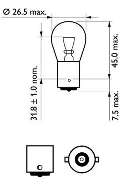 купить Автомобильная лампа Philips 12498VPB2 P21W VISIONPLUS +60% 12V 21W BA15S Blister (set - 2шт.) в Кишинёве 