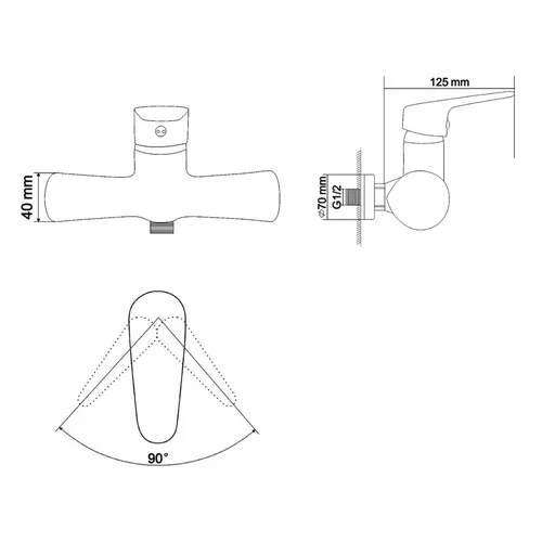 BUTTERFLY набор смесителей для ванны (RBZ074-1-3-0511) 