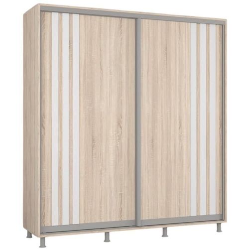 cumpără Dulap Mobildor-Lux Aron cu uși glisante сu lamele (190x60x240H cm) Sonoma în Chișinău 