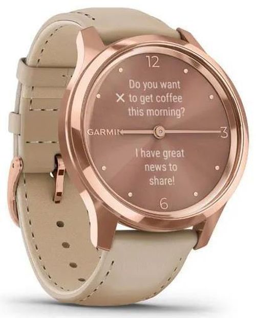 cumpără Fitness-tracker Garmin Vivomove Luxe Rose Gold-Beige Leather (010-02241-21) în Chișinău 