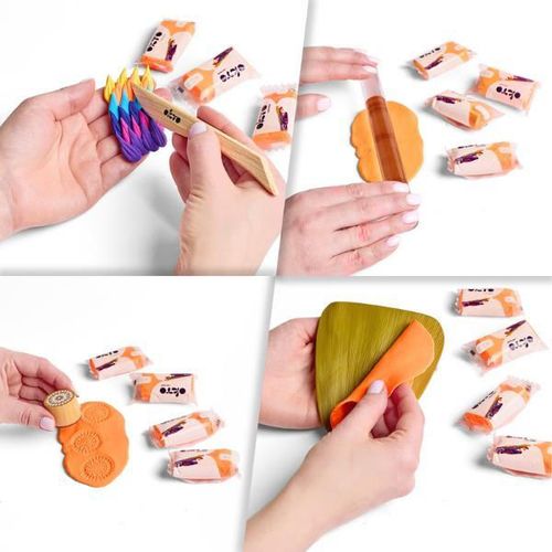 купить Набор для творчества Okto 10023 Plastilină aerată Air Clay Colours, 10buc, portocalie, mărimea S в Кишинёве 