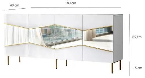 купить Комод Trendy Frumos, Alb, Auriu (GTR001211) в Кишинёве 