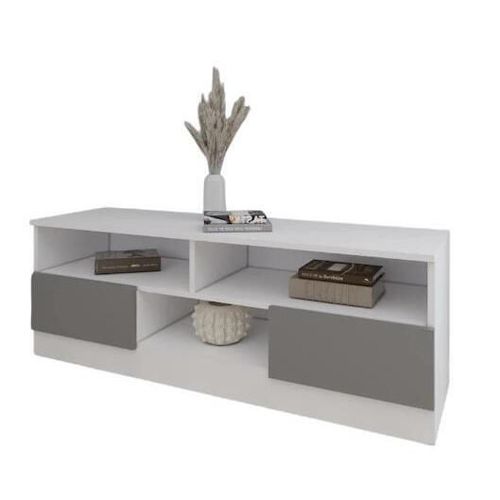 cumpără Comodă TV Smartex (16339) Т6 140cm TV Alb+Grafit în Chișinău 