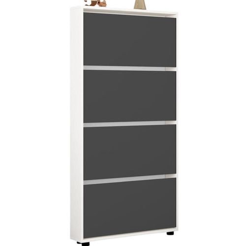 купить Полка для обуви Mobildor-Lux Leo Slim 60x16x164H cm White/Anthracite в Кишинёве 
