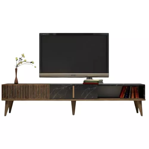 cumpără Comodă TV Trendy Milano, Nuc, Negru 180x40x35cm în Chișinău 