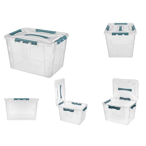 cumpără Cutie depozitare Бытпласт 57625 Grand Box 20L, 39X29X24.5cm, cu capac, albastru deschis în Chișinău 