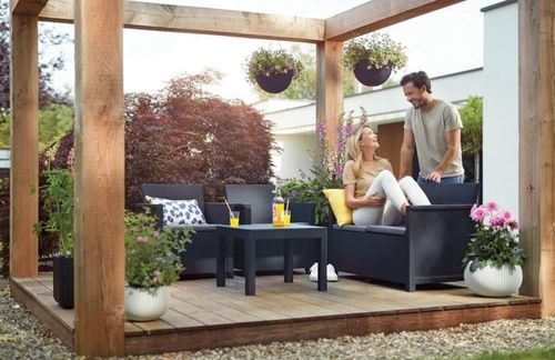 cumpără Mobilier pentru grădină Keter Elodie 2 Set Graphite/Coolgrey (246158) în Chișinău 