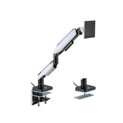 купить Крепление мониторов Brateck LDT61-C012L Heavy-Duty RGB Lighting Gaming Monitor Arm, for 1 monitor, Clamp-on, 17"-49", Tilt Range +50° ~ -20°; Swivel Range +90° ~ -90°; Screeen Rotation 360°, VESA: 75x75, 100x100, Arm Extend: 458mm, Weight Capacity per screen 20 Kg (Усиленный кронштейн для игрового монитора с RGB-подсветкой, для 1 монитора, зажимной) в Кишинёве 