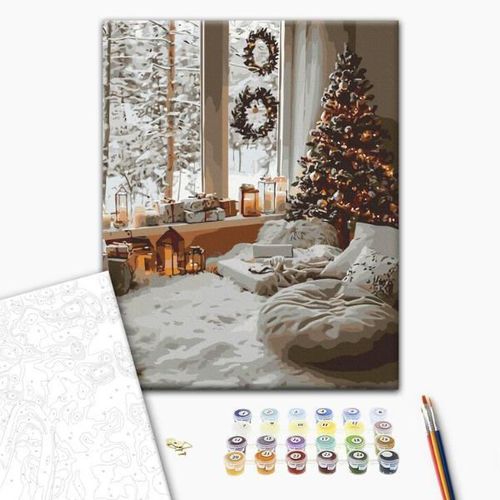 купить Картина по номерам BrushMe BS54189 40x50cm (în cutie) Magia unei zile de iarnă в Кишинёве 