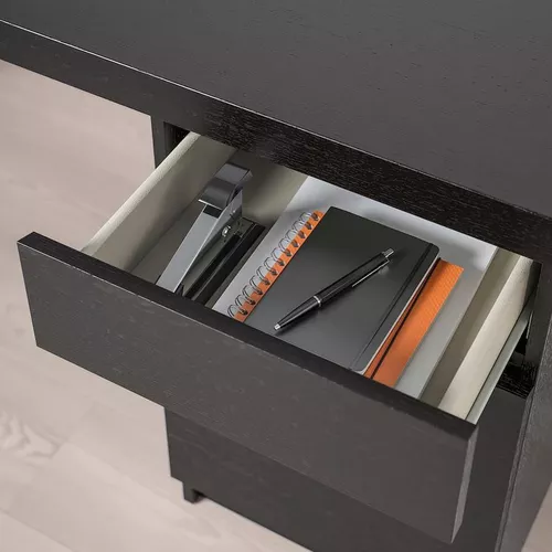 купить Офисный стол Ikea Malm 140x65 cm (Negru-maro) в Кишинёве 