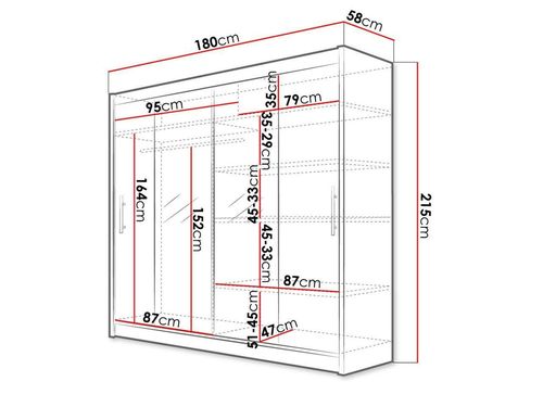 купить Шкаф Mirjan London II 180x215x57 (White) в Кишинёве 