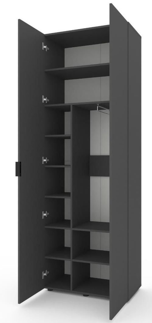cumpără Dulap Nex Home A007 cu usi batante 800x420x2300mm, Antracite în Chișinău 