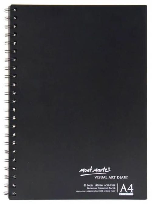 cumpără Set de creație Mont Marte MSB0022 Sketchbook cu spirala, A4, 40 foi, hartie neagra în Chișinău 