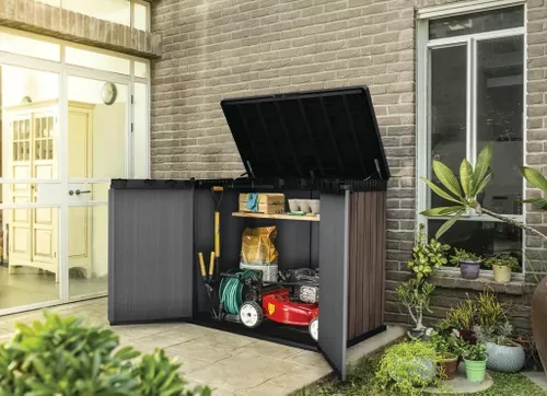 cumpără Căsuţă de grădină Keter 57682 Deco SIO Darwin 1150L, 141x82x120cm, nuc în Chișinău 