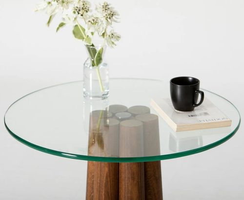 cumpără Măsuţă cafea Trendy Thales, Nuc, Transparent în Chișinău 