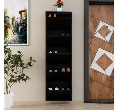купить Полка для обуви Trendy Locking 5 Piece Metal-Black, 50x169x15cm в Кишинёве 