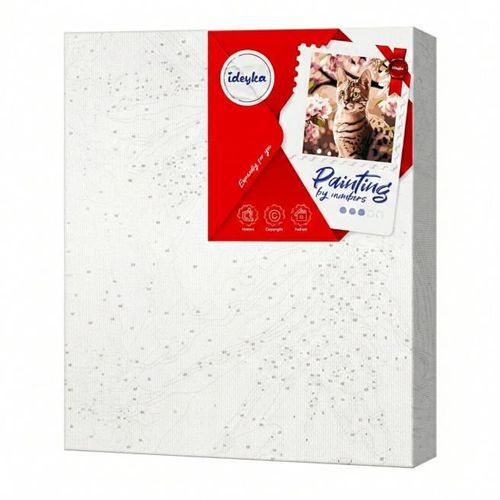 cumpără Tablou pe numere Ideyka KHO6513 40x40cm Eco, Motanas in gradina în Chișinău 