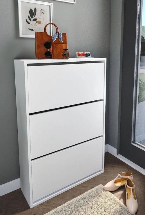 cumpără Raft pentru încălțăminte Nex Home Pantofar, 3 compartimente, 74x24x111 cm, Alb (18-03-01) în Chișinău 