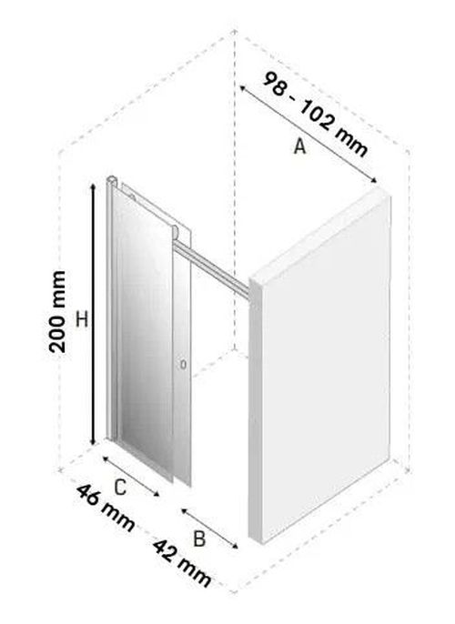 cumpără Cabină de duș New Trendy Shower Door Sling 100x200 Sliding 8mm (D-0180A) în Chișinău 