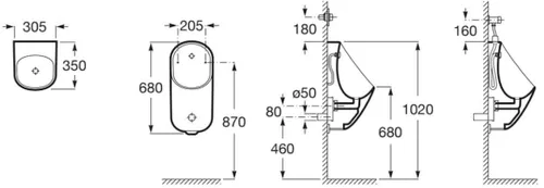 cumpără Pisoar Roca Proton alimentare verticala A3590J2000 în Chișinău 