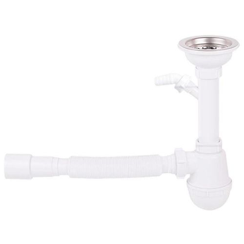 купить Сифон для кухонной мойки Uniplast B3-RF45 tip butelie D.3.1/2"x40 cu 1 racord, furtun gofrat 40/50 METLINE в Кишинёве 