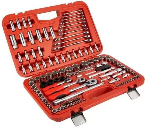 купить Набор головок, бит, насадок Jetech 018J123 Набор торцевых головок метрических и дюймовых 1/2", 3/8", 1/4", 123 предмета в Кишинёве 