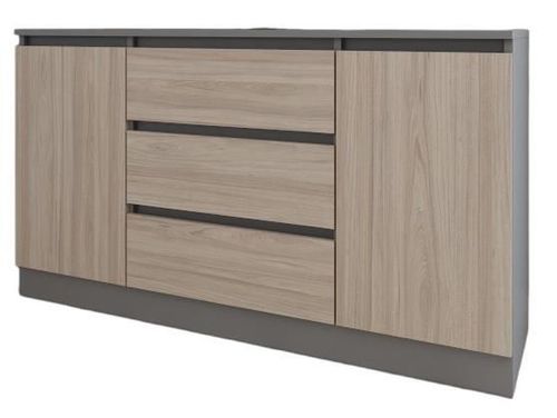 cumpără Comodă Smartex (16223) Т4 160cm Grafit+Stejar Deschis în Chișinău 