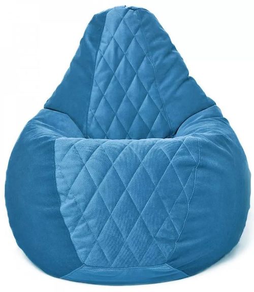 купить Кресло-мешок BeanBag BM6137, Кресло Груша из велюра Maserrati "Romb", XL, голубой в Кишинёве 